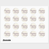 Sticker Rond Wedding shower (Feuille)
