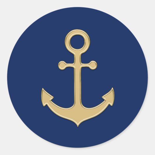 Sticker Rond Wedding shower d'Ancre bleu marine (Devant)