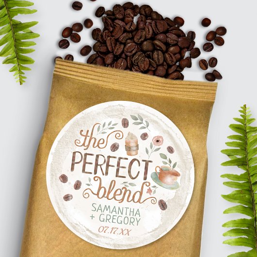 Sticker Rond Wedding shower De Café Le Mélange Parfait Faveur