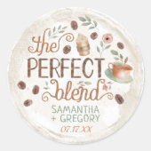Sticker Rond Wedding shower De Café Le Mélange Parfait Faveur (Devant)