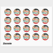 Sticker Rond Wedding shower de couples vraiment rétro (Feuille)
