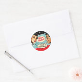 Sticker Rond Wedding shower de couples vraiment rétro (Enveloppe)