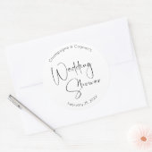 Sticker Rond Wedding shower de script moderne (Enveloppe)