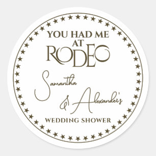 Sticker Rond Wedding shower des mariées de Western Rodeo