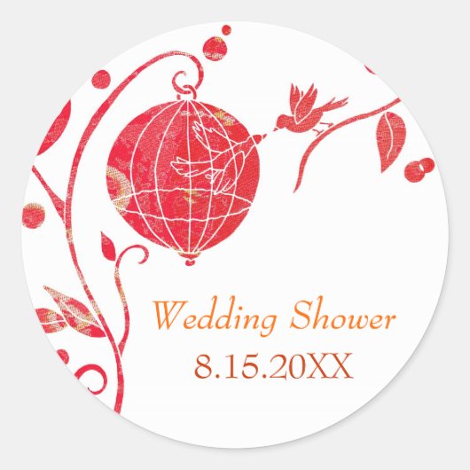Sticker Rond Wedding shower Inséparable mignon (Devant)