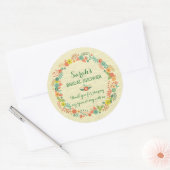 Sticker Rond Wedding shower nuptiale Rustique jaune Floral Wrea (Enveloppe)