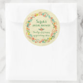 Sticker Rond Wedding shower nuptiale Rustique jaune Floral Wrea (Sac)