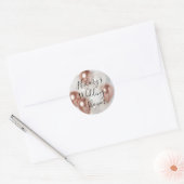Sticker Rond Wedding shower rose Gold & White Balloon (Enveloppe)