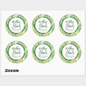 Sticker Rond Wedding shower tropical Feuille vert (Feuille)