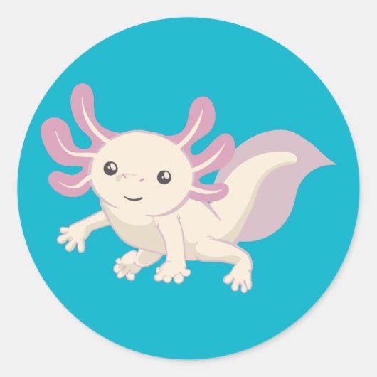 Sticker Rond Wee Adorable Axolotl (Devant)