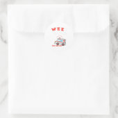 Sticker Rond Wee Woo Boo Bus Ambulance Funny EMS EMT (Sac)