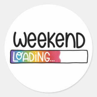 Sticker Rond Week-end Chargement Rainbow Bar Moderne Blanc