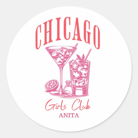 Sticker Rond week-end de bachelorte rose chicago (Devant)