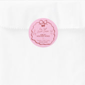 Sticker Rond Week-end de célibataire rose et rouge Cherry