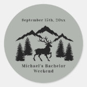 Sticker Rond Week-end de chasse au chevreuil gris rustique pour (Devant)