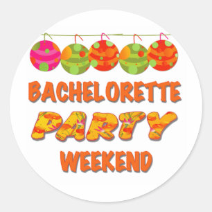Sticker Rond Week-end de la soirée de bachelorette tropicale