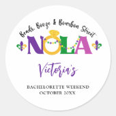 STICKER ROND WEEK-END DE NOLA BACHELORETTE (Devant)