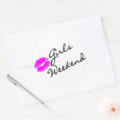 Sticker Rond Week-end Filles (Baiser Blk) (Enveloppe)