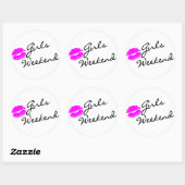 Sticker Rond Week-end Filles (Baiser Blk) (Feuille)