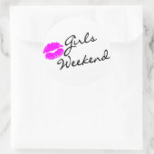 Sticker Rond Week-end Filles (Baiser Blk) (Sac)