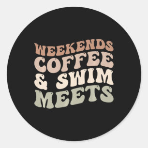 Sticker Rond Week-ends Café Et Baignade Rencontre Un Amoureux D