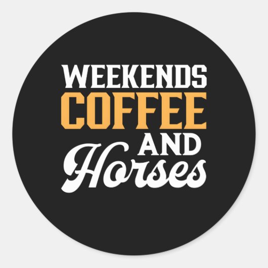 Sticker Rond Week-ends Café Et Chevaux (Devant)