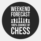 Sticker Rond Weekend Forecast - 100% Chance of Chess (Devant)