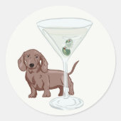 Sticker Rond Weenies & Martinis (Devant)