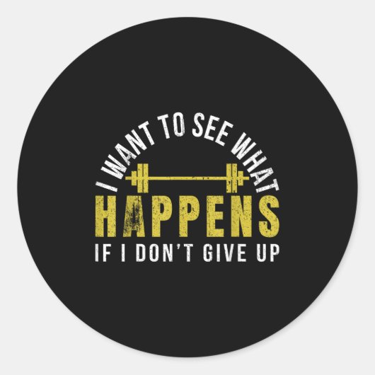 Sticker Rond Weightlifting Bodybuilder Muscle Barbell Exercise  (Devant)