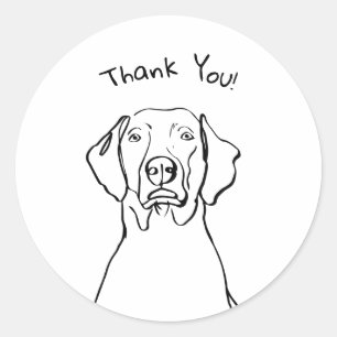 Sticker Rond Weimaraner élégant : votre texte, votre style