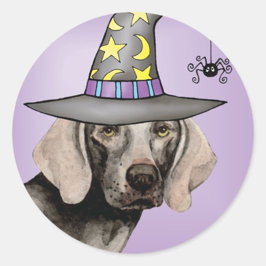 Sticker Rond Weimaraner Witch (Devant)