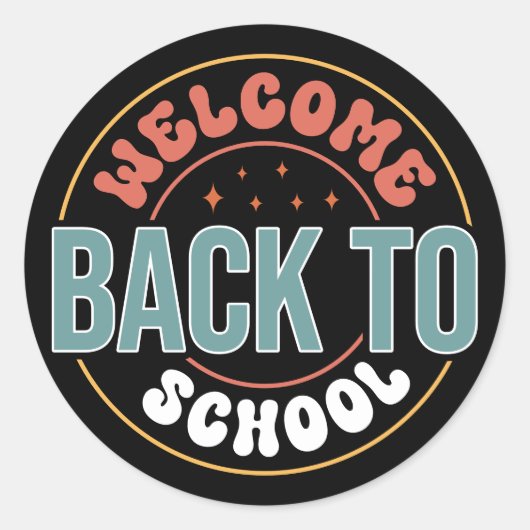 STICKER ROND WELCOME BACK TO SCHOOL (Devant)