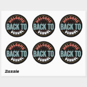 STICKER ROND WELCOME BACK TO SCHOOL (Feuille)
