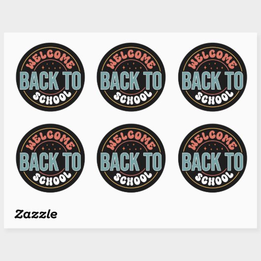 STICKER ROND WELCOME BACK TO SCHOOL (Feuille)