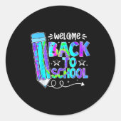 Sticker Rond Welcome Back To School Shirts First Day Of School  (Devant)