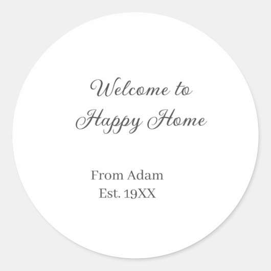 Sticker Rond Welcome to home real estate house inauguration est (Devant)