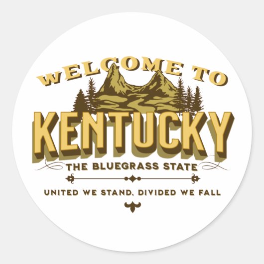 Sticker Rond Welcome to Kentucky (Devant)