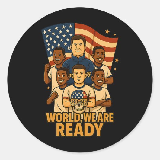 Sticker Rond Welcome World We Are Ready For Soccer 2026  (Devant)
