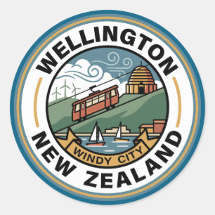 Sticker Rond Wellington Nouvelle-Zélande