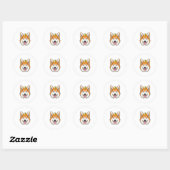 Sticker Rond Welsh corgi with Crown (Feuille)