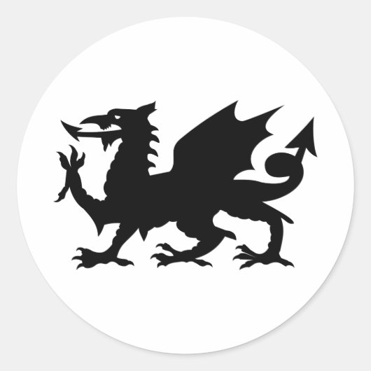 Sticker Rond Welsh Dragon (Devant)
