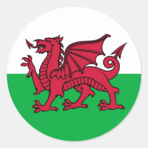 Sticker Rond Welsh Dragon