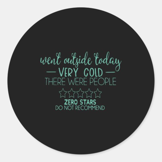 Sticker Rond Went Outside Today Very Cold There Were People Zer (Devant)