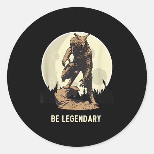 Sticker Rond Werewolf Be Legendary Motivational Insrational  (Devant)