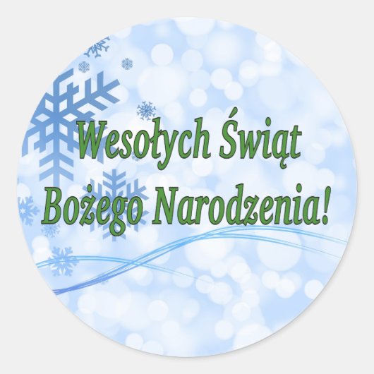 Sticker Rond Wesołych Świąt ... ! Joyeux Noël en polonais gf (Devant)