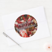 Sticker Rond Wesołych Świąt ... ! Joyeux Noël en polonais wf (Enveloppe)