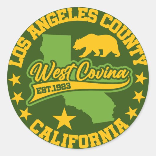 Sticker Rond West Covina, Californie (Devant)