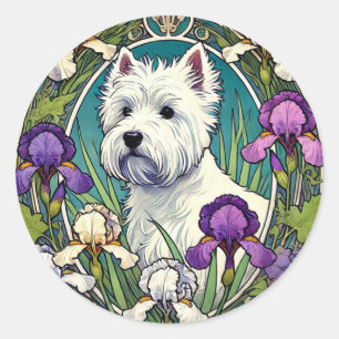 Sticker Rond West Highland Terrier Westie