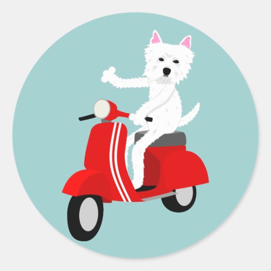 Sticker Rond West Highland White Terrier (Devant)