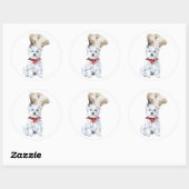 Sticker Rond West Highland White Terrier Chef (Feuille)